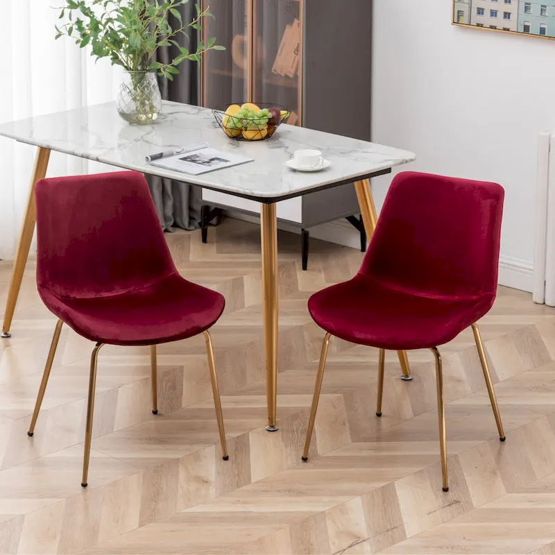 Roundhill Furniture Aufurr Modern Velvet Dining Chair (Set of 2)