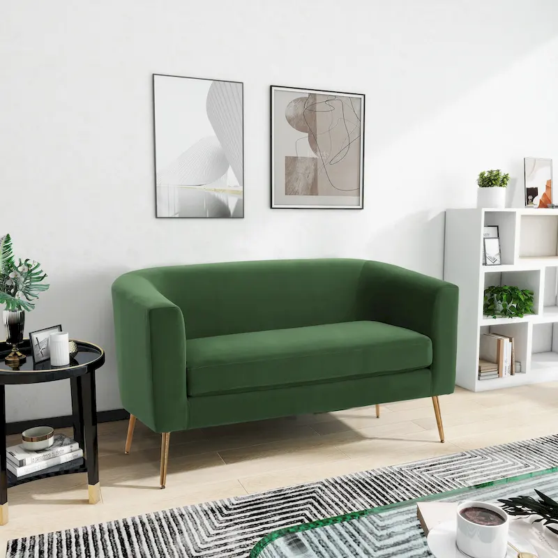 Mava Textured Fabric Loveseat by
