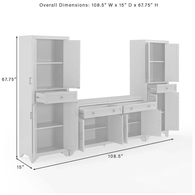 3-piece Sideboard and Pantry Set - 15x108.5x67.75