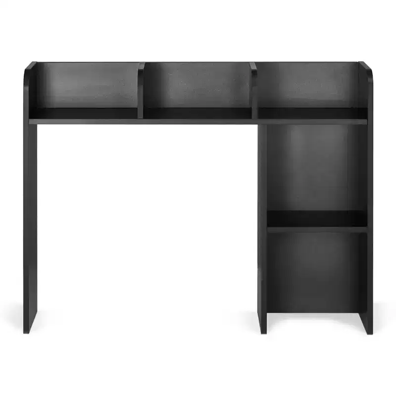 Desktop Bookshelf, 2-Tier Desktop Storage Organizer, 37.2 x 9.5 x 28.9 Office Storage Rack Wood Display Shelf, Black