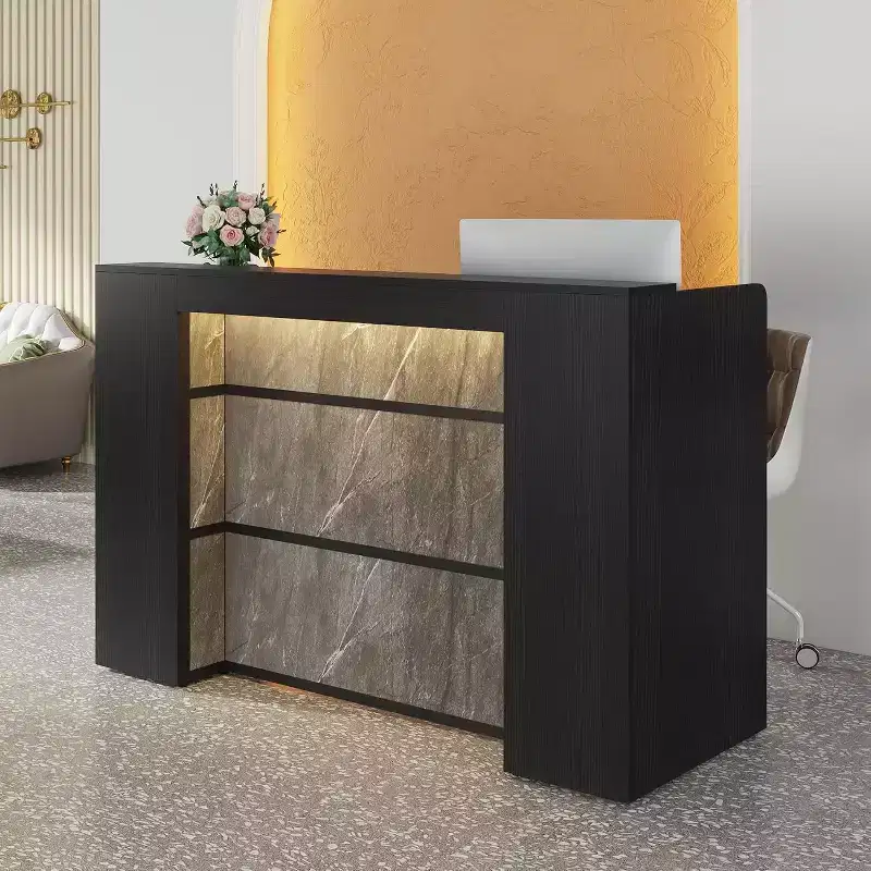 Lantine 63 Inches LED Lights Reception Desk