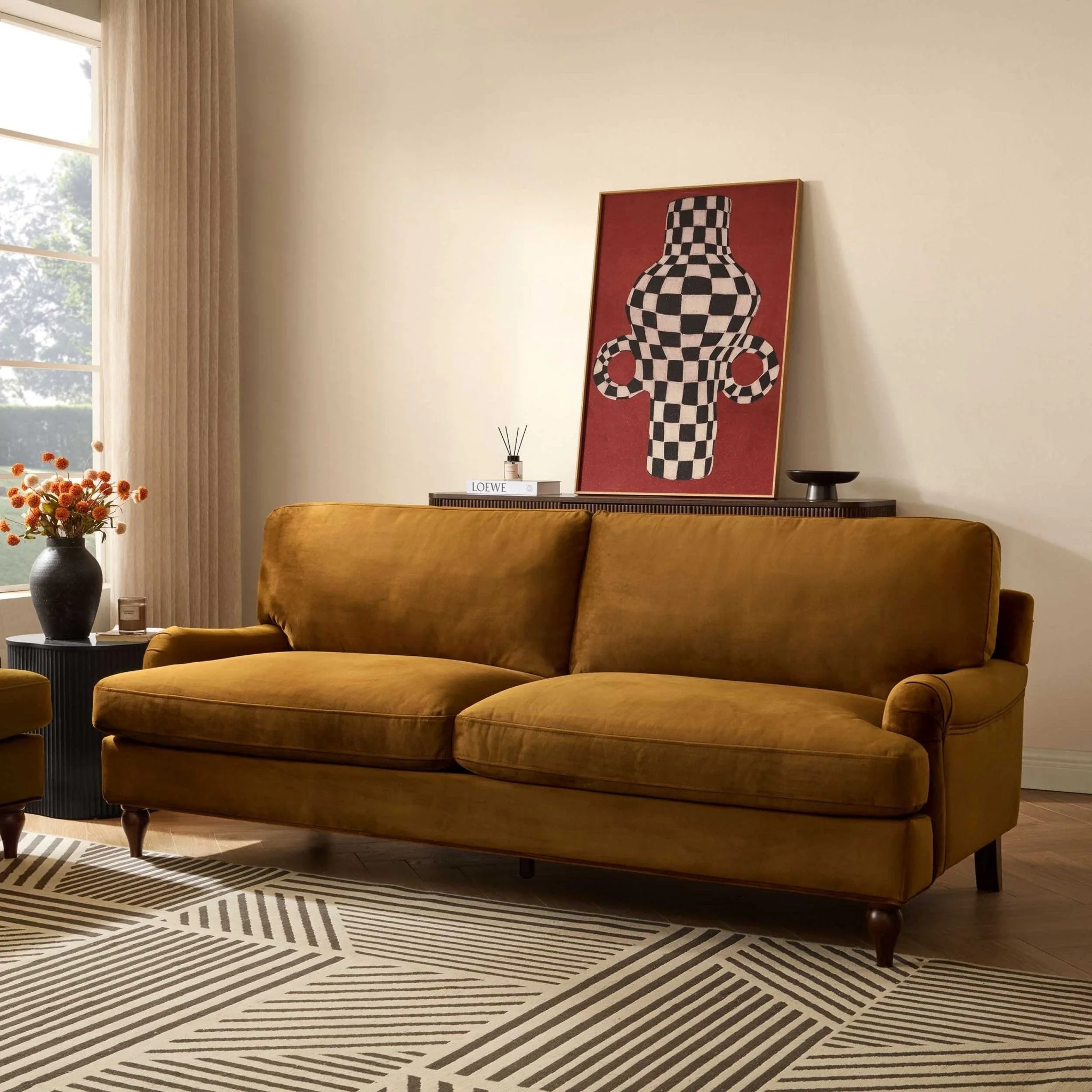 3 Seater Sofa - Muted Gold