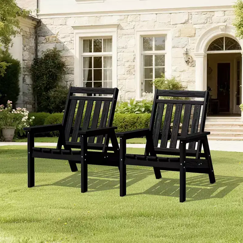 Hyleory HDPE Patio Adjustable Adirondack Chair, All Weather Outdoor Chair(2-Pack)