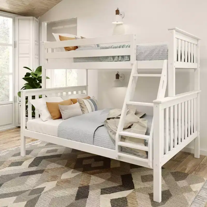 Solid Wood Twin over Full Bunk Bed, No Box Spring Needed, Low VOC, 400 lb Capacity