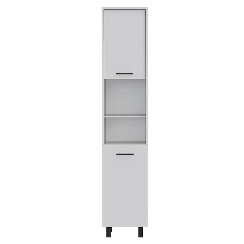 Pantry with 2 Cabinets and 2 Open Shelves, Aluminum Handles and Hinges - N/A