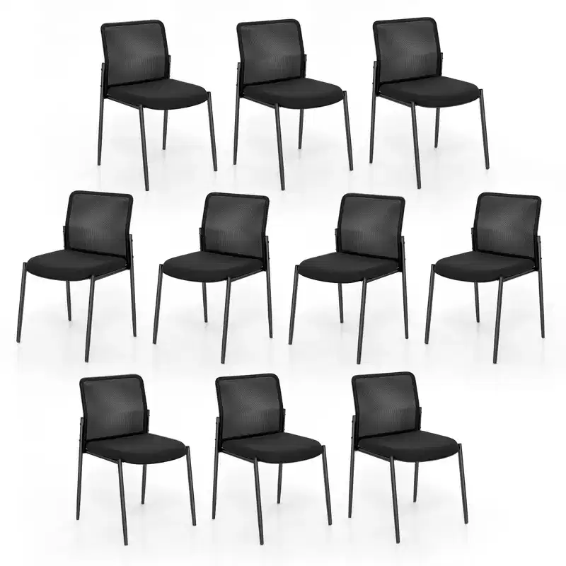 Costway Office Guest Chair Set of 2/4/6/8/10/12 with Breathable Mesh Back Padded Seat for Waiting Room