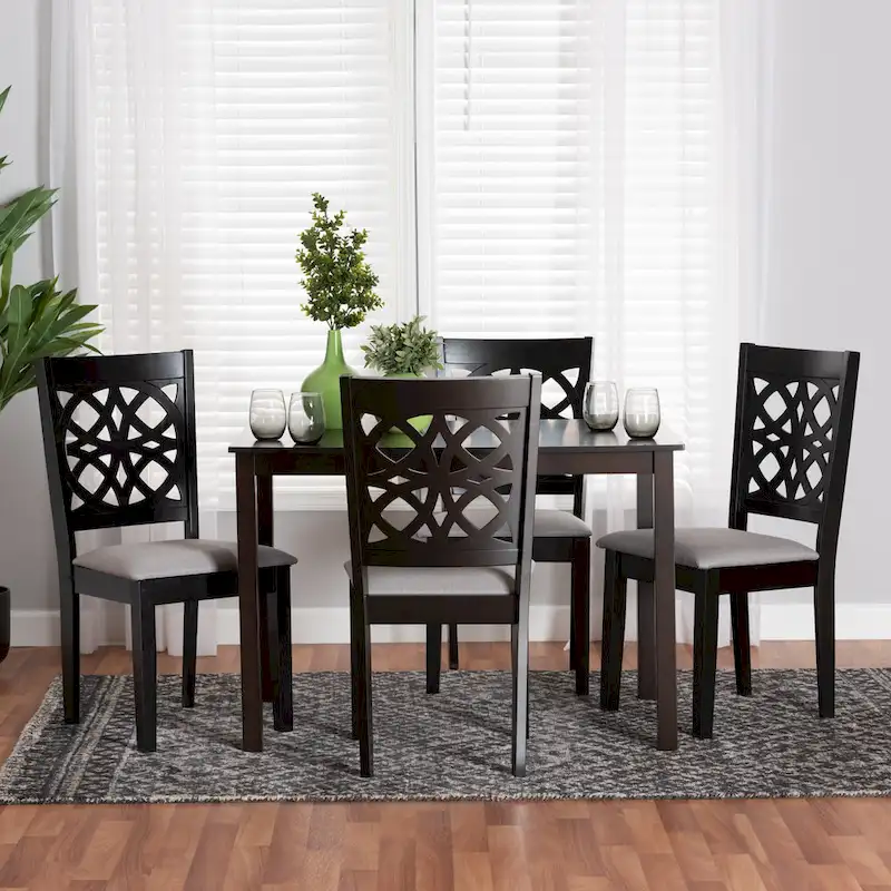 Modern Fabric and Wood Dining Table