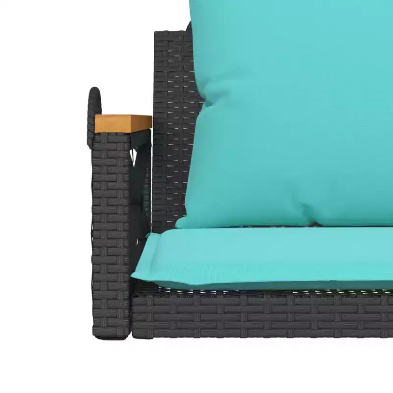 vidaXL Patio Swing Bench Black and Blue