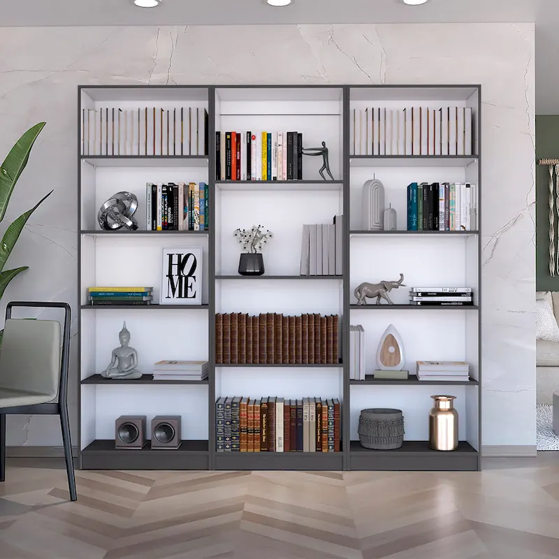 74 Wide 5-Shelf Option B Bookcase Set of 3