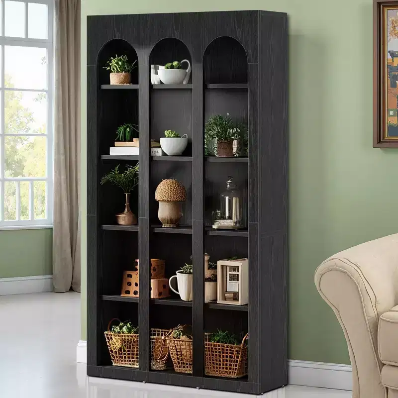 MAYEERTY Freestanding Retro Bookcase for Office Living Room Bedroom Library