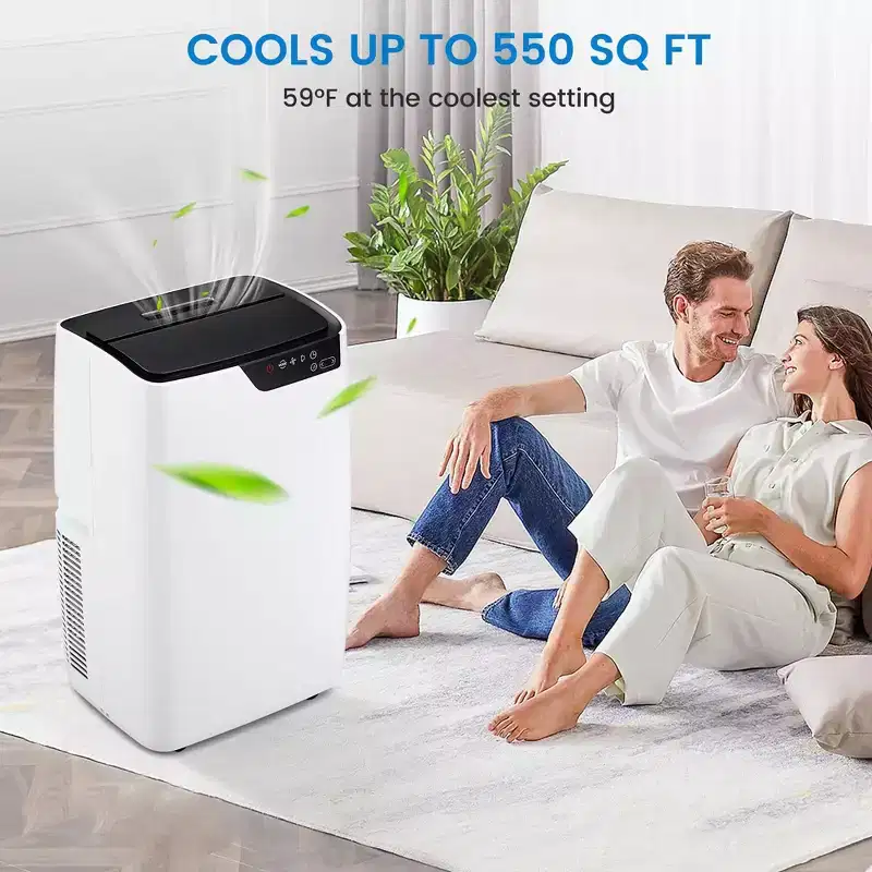12,000 BTU Portable Air Conditioners Cool Up to 550 Sq. Ft, 3 Modes Portable AC Cooling Unit Dehumidifier Fan Function with Remote