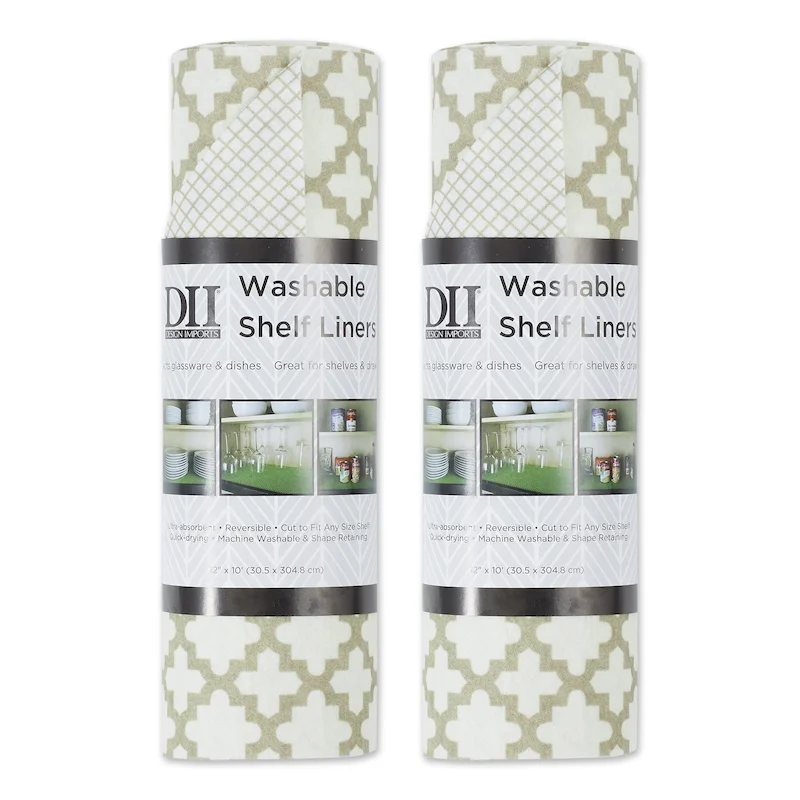 DII Grey Lattice Shelf Liner (Set of 2)
