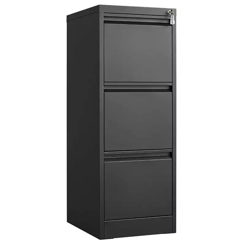 3/4 Drawer File Cabinet with Lock, Vertical File Cabinets for Home Office, Metal Filing Cabinets, Heavy Duty Steel Lockable Filing Storage Cabinet