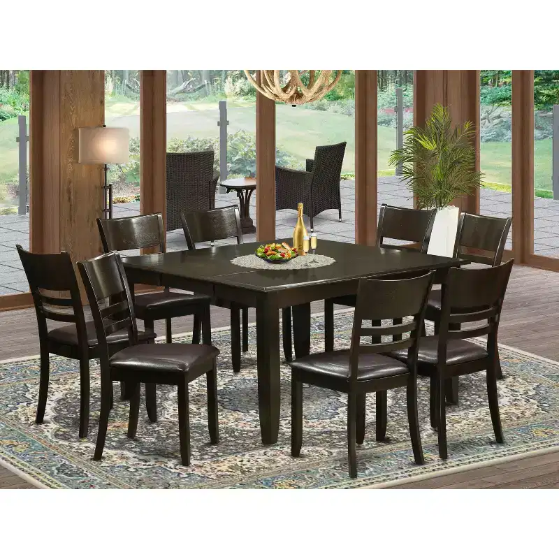 Belmont Dining Room - Dinette Table With Leaf And Dinette Chairs, Cappuccino