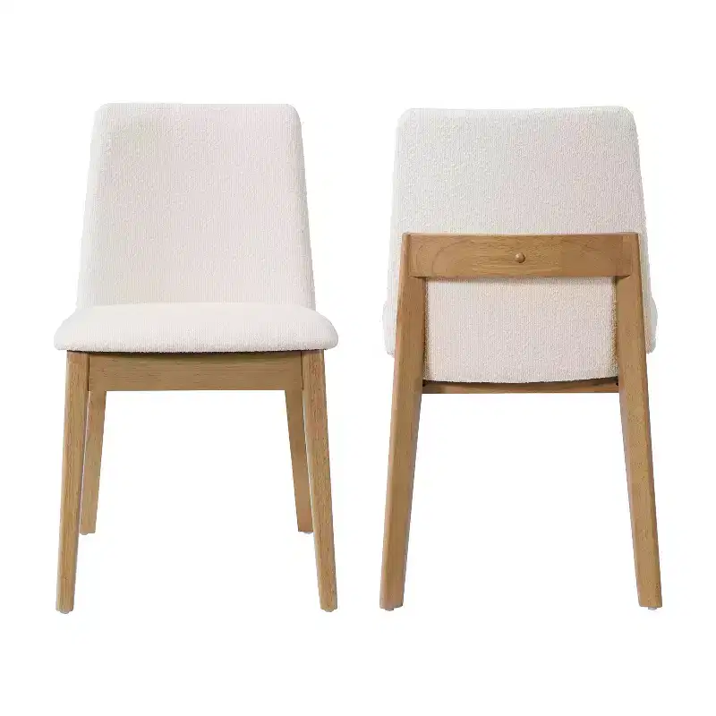 Dining Chairs, Rubberwood Accent Armless Chairs with Padded Seat - Set of 2