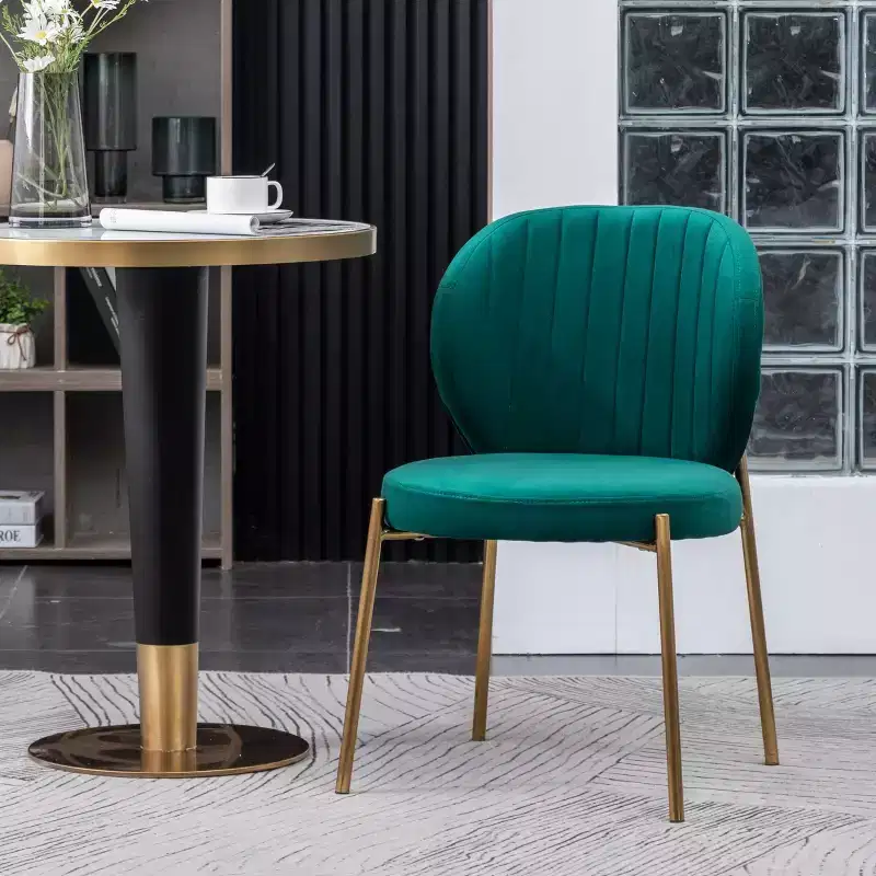 Roundhill Furniture Amoa Contemporary Velvet Dining Chair, Green