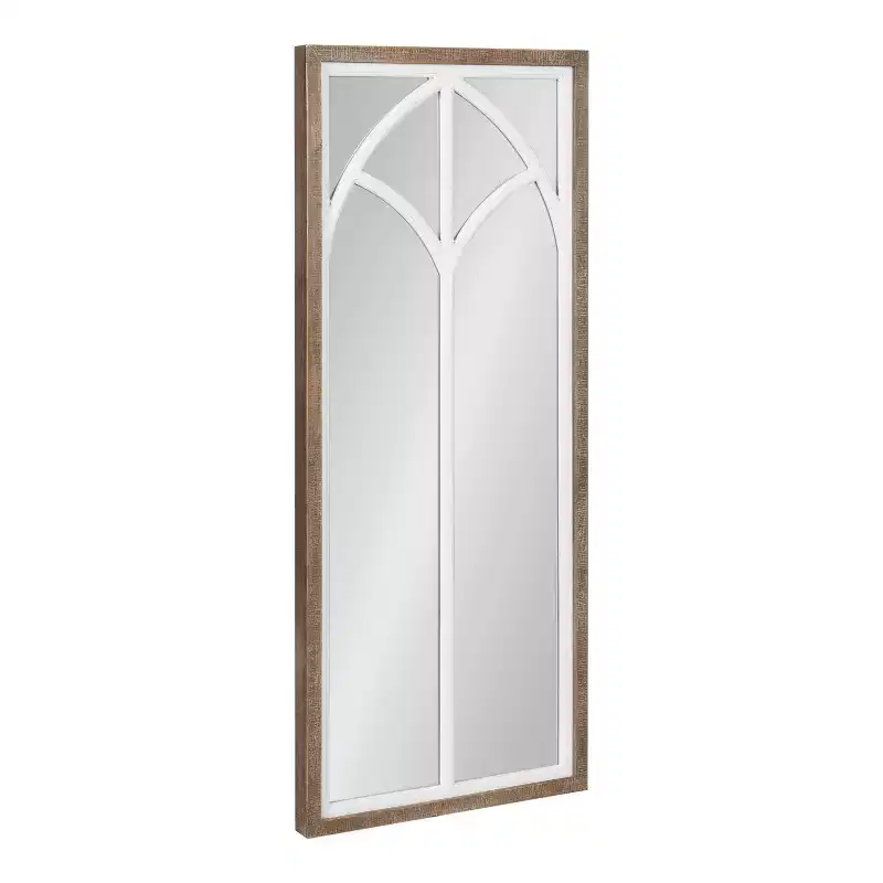 Kate and Laurel Gothard Rectangle MDF Decorative Mirror, 19x47, Rustic Brown