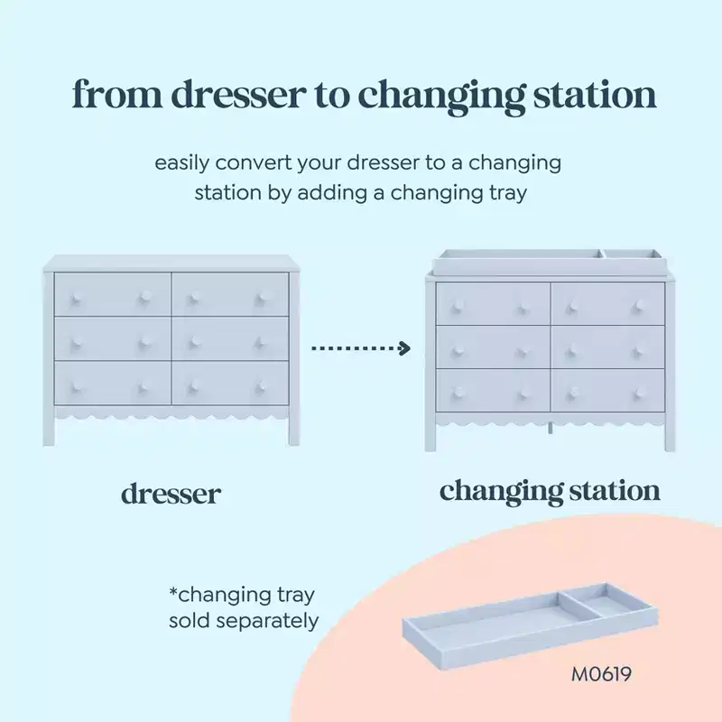 Scallop 6-Drawer Dresser