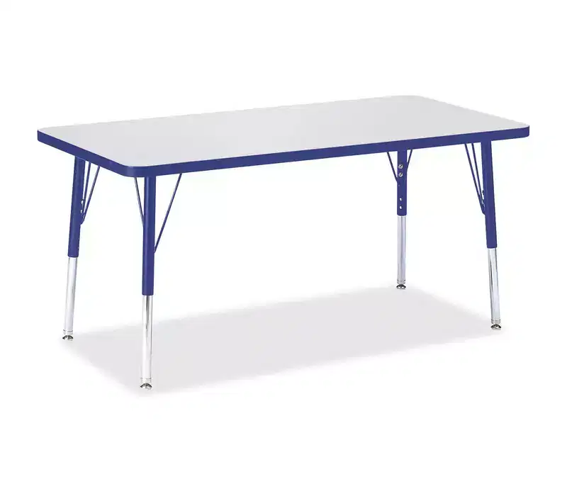 Jonti-Craft Berries Elementary Height Color Edge Rectangle Table (24 x 48) in Blue