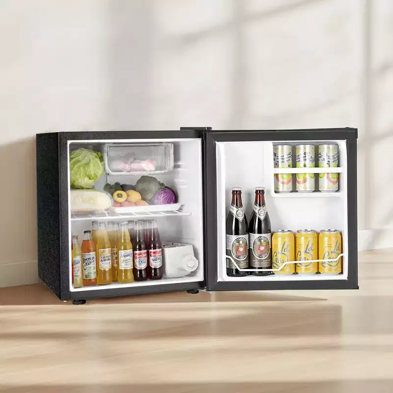 VEVOR Mini Fridge, 1.6 Cu.Ft, Single Door Compact Refrigerator, Metal Shelf, Energy Efficient Small Refrigerator,Reversible Door, Low Noise,Black