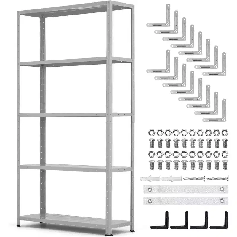 COZONY 5 Tier Heavy Duty Steel Shelving Unit, 500 LBS Capacity Adjustable Shelves for Garage Kitchen Pantry Living Room