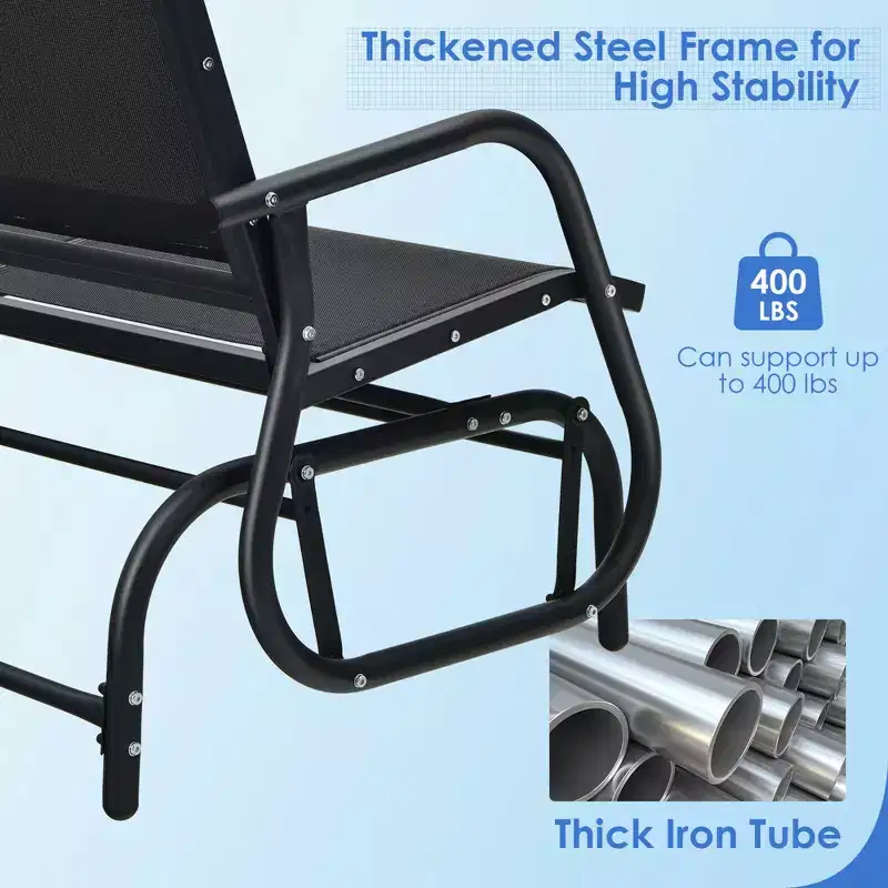 Costway Patio Swing Glider Bench Loveseat Rocking Chair Backyard Poolside