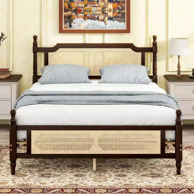 MAYEERTY Queen Bed Frame Under-Bed Storage High Weight Capacity Heavy-Duty Metal