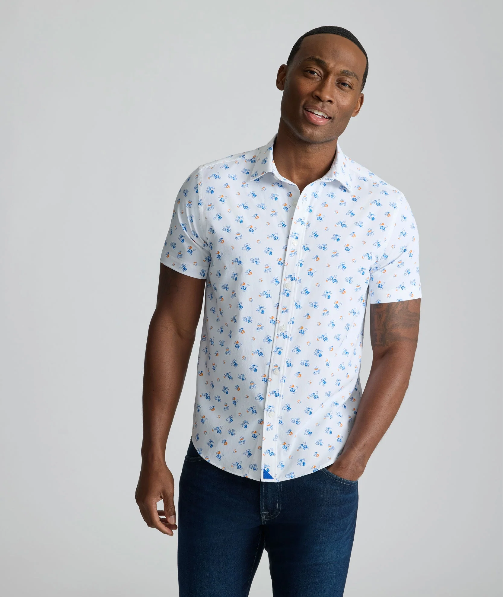 Opal Short-Sleeve Stretch Nylon Shirt