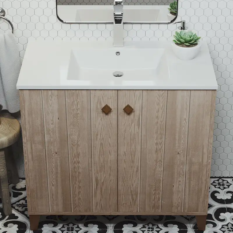Pur 16.5 Square Wall-Mount Bathroom Sink - Brown