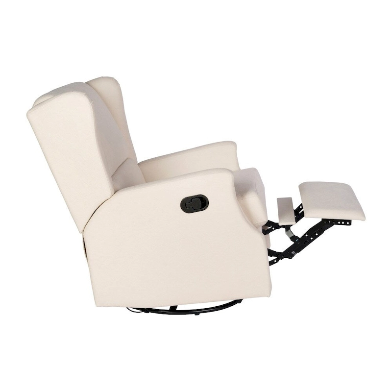 Wingback Upholstered Manual Recline Rocking Swivel Glider Chair