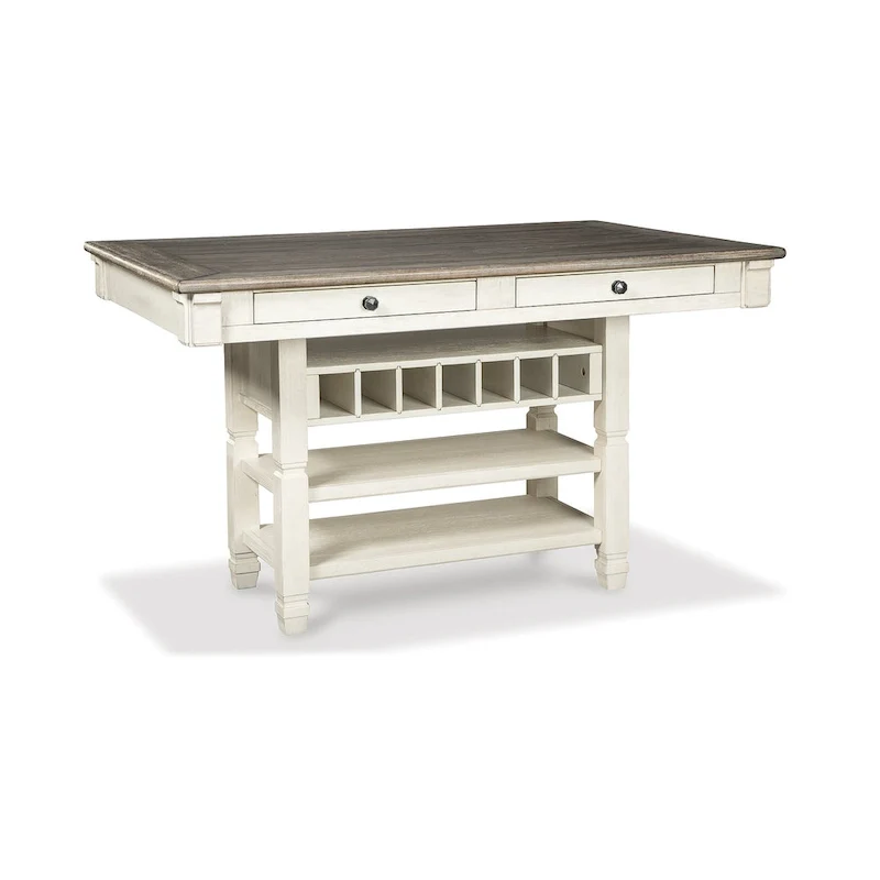 Signature Design by Ashley Bolanburg Antique White / Brown 7-Piece Counter Height Dining Package