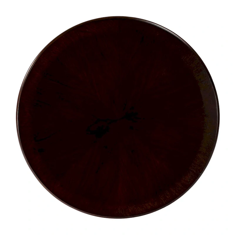 Traditional Round Wooden Pedestal Table in Cherry Finish - Dark Brown