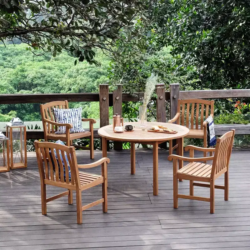 Sonoma Lane Gresham 5pc Teak Wood Outdoor Dining Set - Weather-Resistant