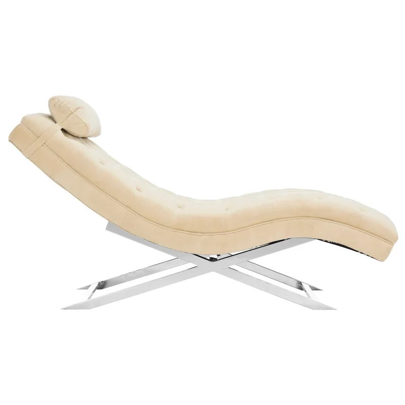 SAFAVIEH Cheri Chaise with Round Pillow - 65Wx23Dx33H