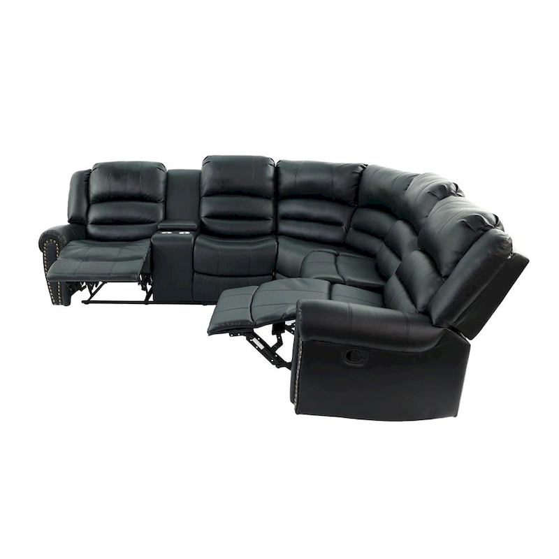 Bonded Leather Motion Sectional