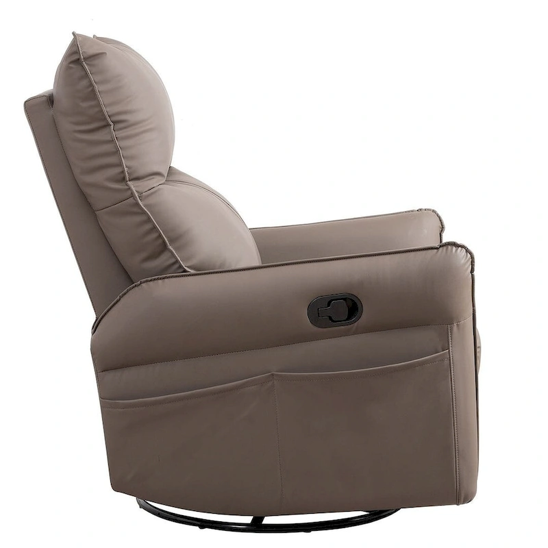 Modern PU Leather Rocker Seating Glider Swivel Recliner Chair
