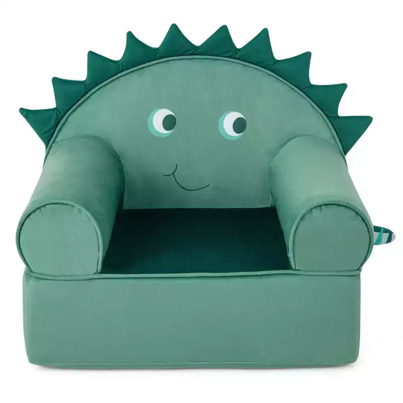 Kids Foam-Filled Armchair, Dinosaur Design, Cuddly Toddler Couch with Washable Cover