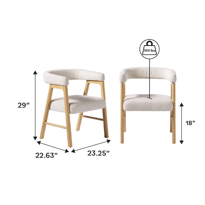 Middlebrook 5 Piece Solid Wood Dining Table Set w/ Dual Material Chairs