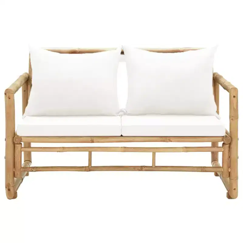 vidaXL Garden Bench Dark grey, Natural bamboo