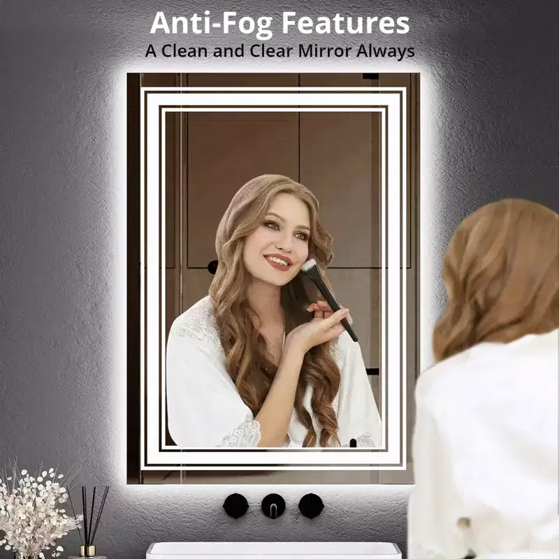 LED Bathroom Mirror  Dimmable, Anti-Fog, Front & Backlit Vanity Mirror with Memory Function