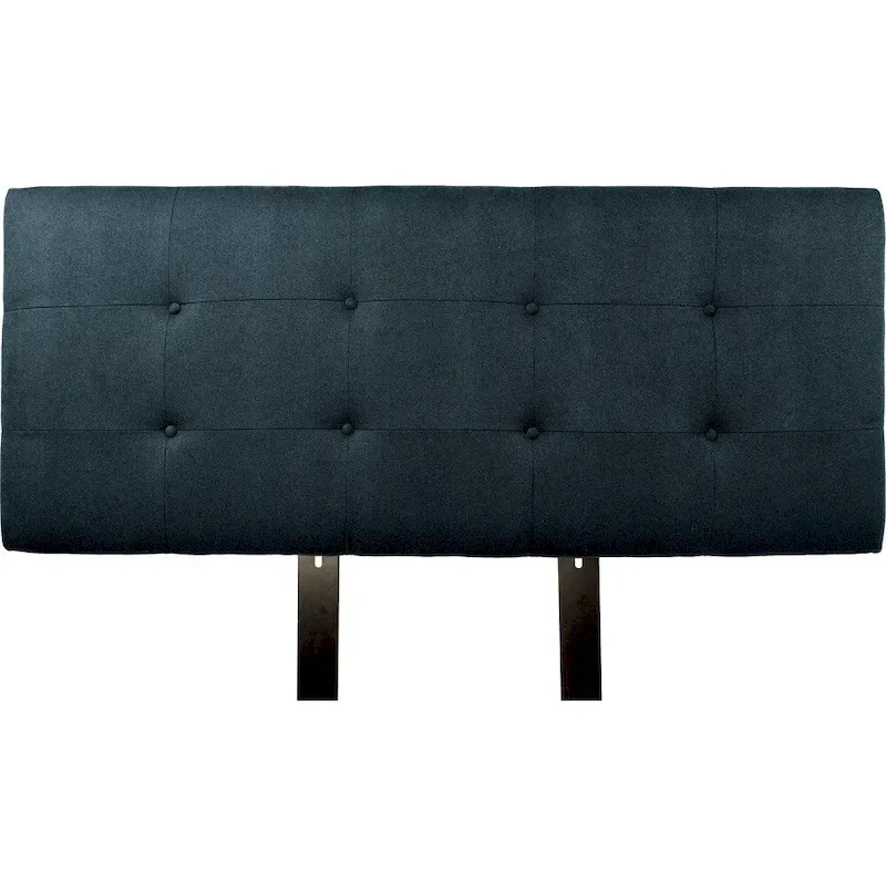Navy Blue Button-Tufted Upholstered Headboard
