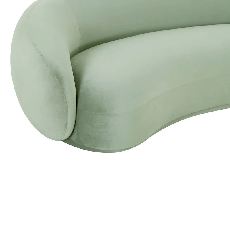 Curved Velvet Upholstered Sofa