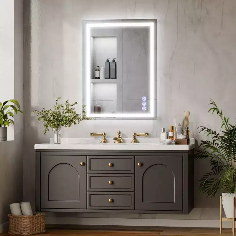 New England Stories Anti-Fog LED Bathroom Mirror with Dual Front & Backlit Lights