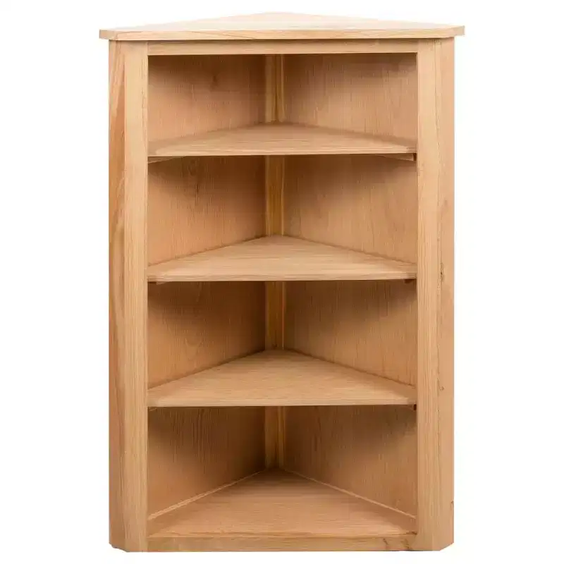vidaXL Corner Shelf Brown Solid oak and MDF with oak veneer