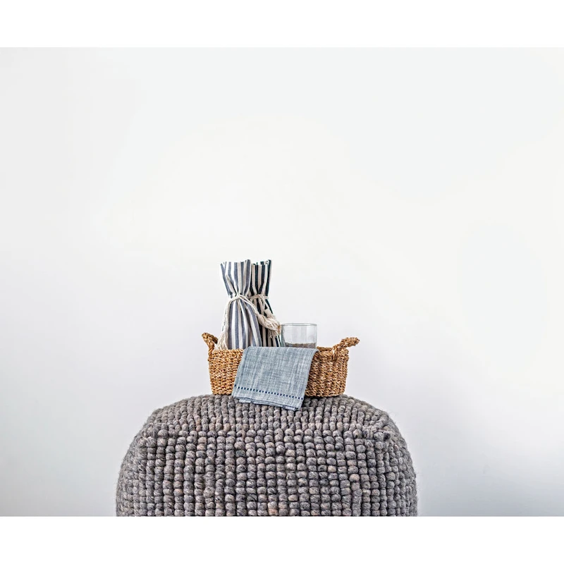 New Zealand Wool and Cotton Pouf