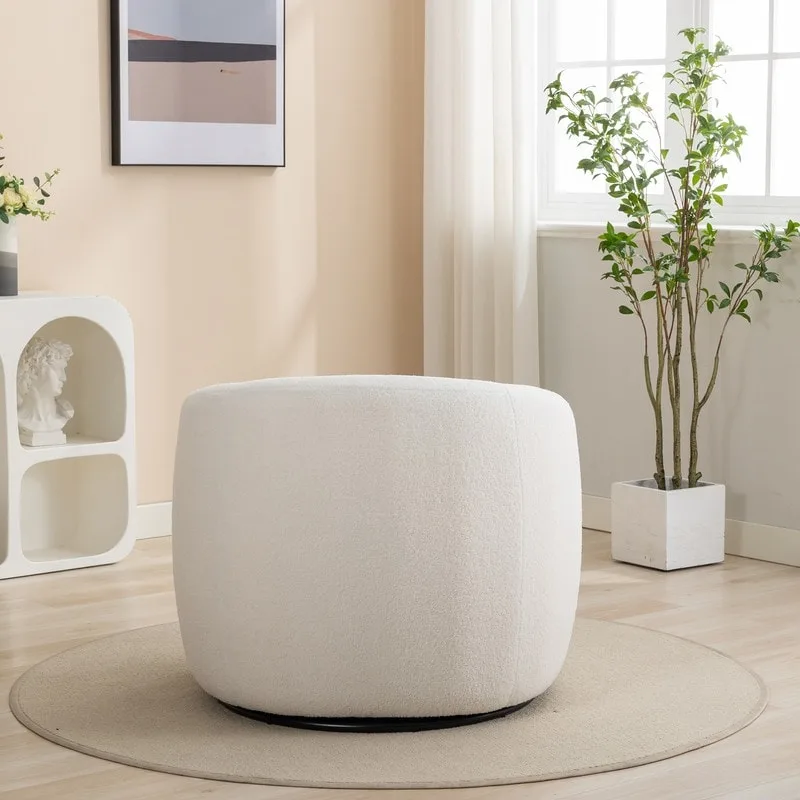 SEYNAR Modern Glam Upholstered 360 Degree Swivel Accent Armchair