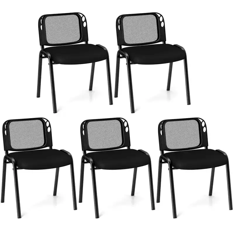 Mesh Conference Room Chairs Set of 5 with Upholstered Fabric Seat for Home Office