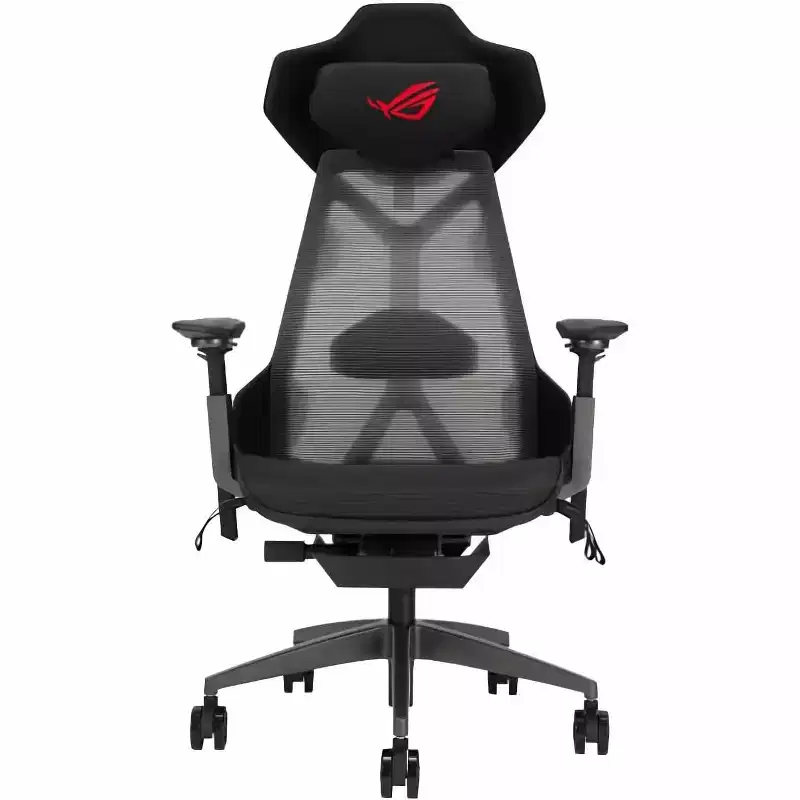 ASUS ROG Destrier Ergo Gaming Chair, Futuristic Cyborg Aesthetic, Versatile Seat Adjustments, Mobile Gaming Arm Support Mode, Acoustic Panel