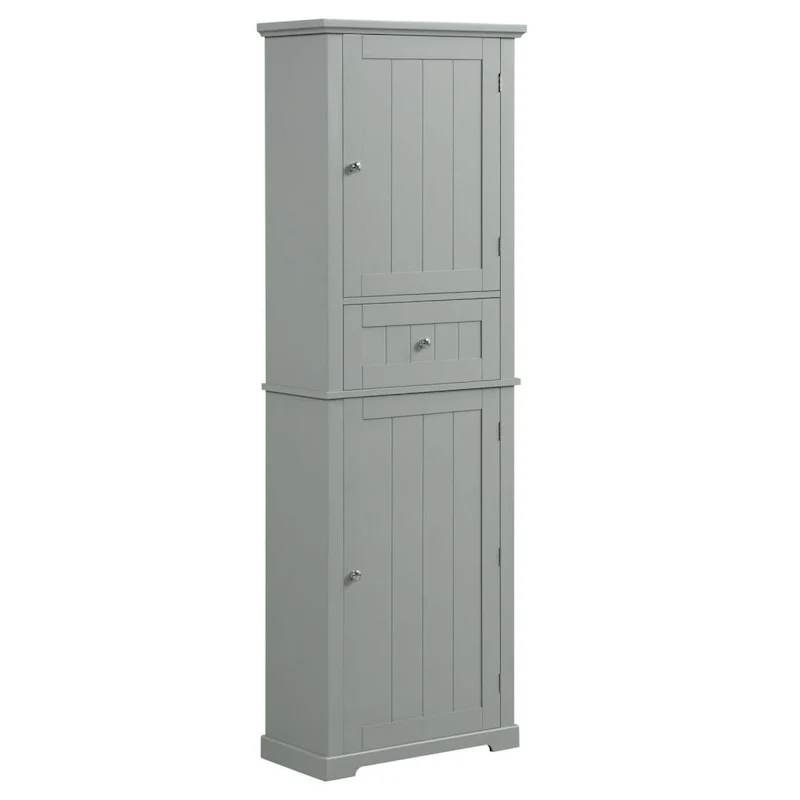 Tall Bathroom Storage Cabinet with Drawer and Adjustable Shelf