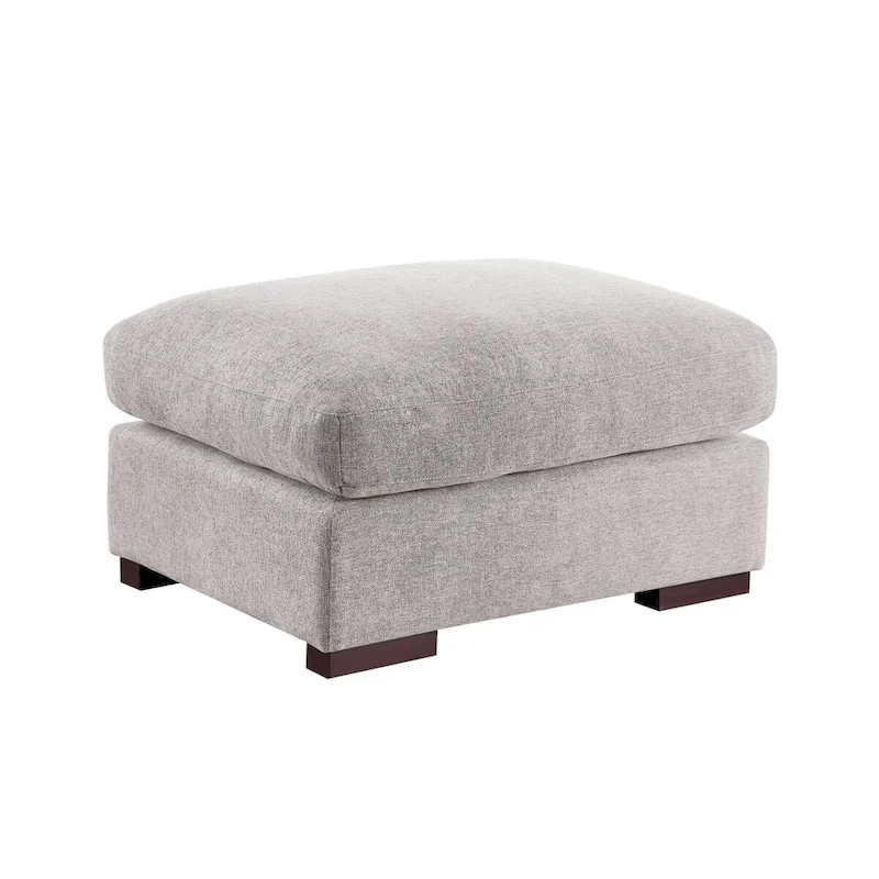 Tatman Linen Blend Sectional with Two Ottomans - 123.24W x 37.8D x 34.25H